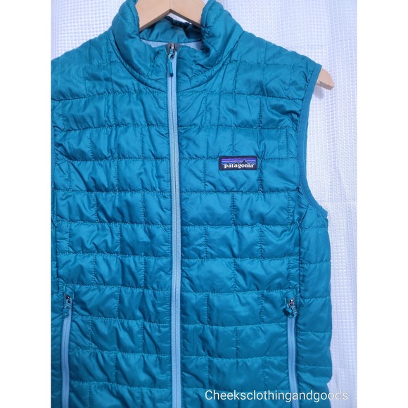 Patagonia XS Blue Nano Puff Full Zip Quilted Puffer Primaloft Vest Mens X-SMALL - Picture 3 of 8
